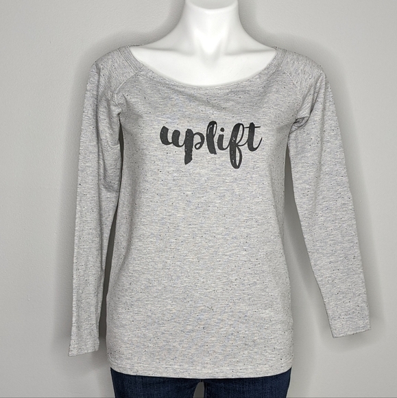 Zyia Active grey Uplift wide neck lightweight sweatshirt XS - Picture 1 of 6